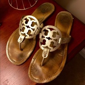Tory Burch Gold Miller Sandals 9
